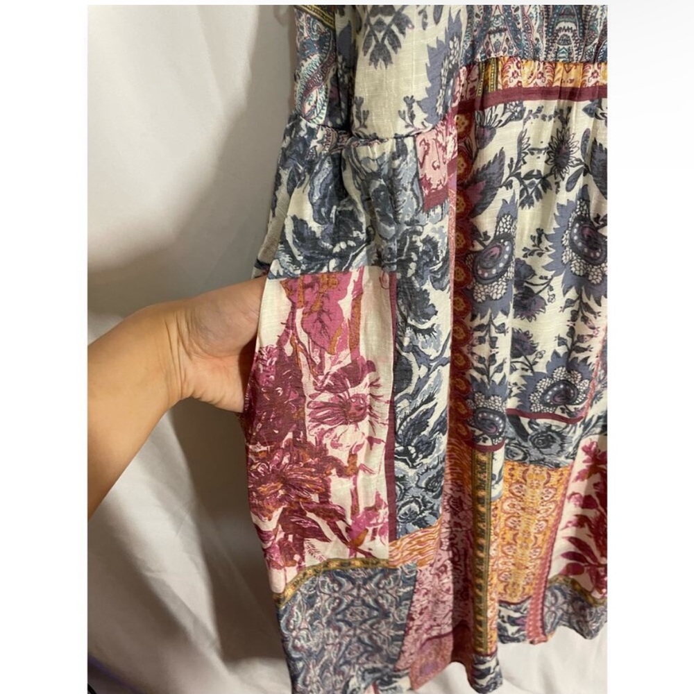Boho-Chic patchwork Print Dress - Picture 5 of 6